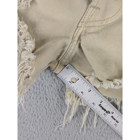 Vtg Levi’s 501 Cutoff Shorts Women's 29 Beige Distressed Grunge Party USA 90s - Picture 6 of 12